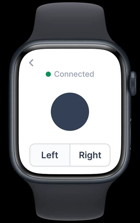 Apple Watch showing connected EMDR Tappers session with vibration feedback